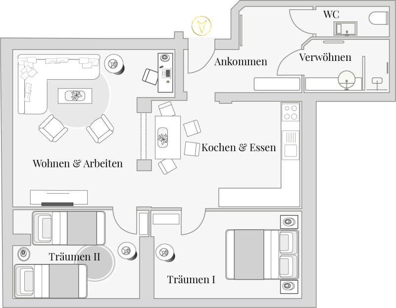 Musikviertel Leipzig - Grundriss Premium Auszeit-Suite - Apt. 12