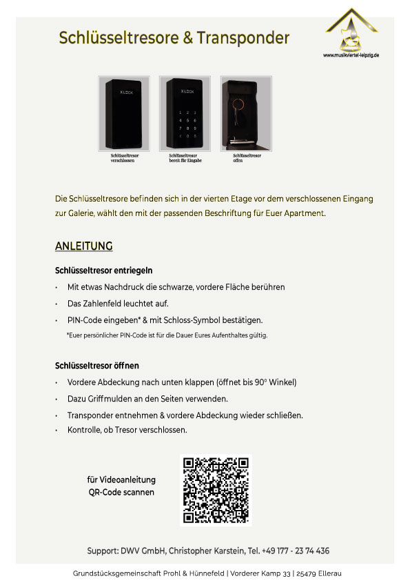 Anleitung zur Öffnung von Schlüsseltresoren