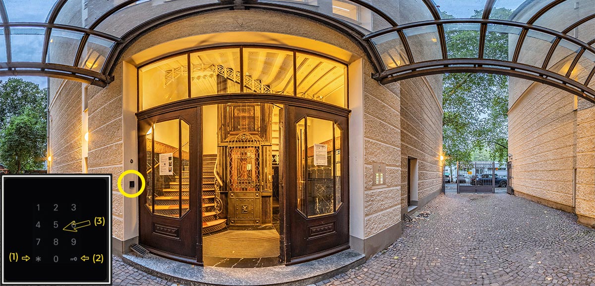 Musikviertel-Leipzig.de | Hauseingang mit Pinpad