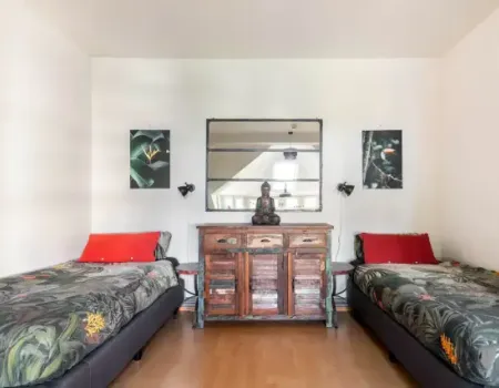 Musikviertel Leipzig - Wohlf&uuml;hl-Oase - G&auml;stezimmer 1 - Boxspring-Twin-Betten