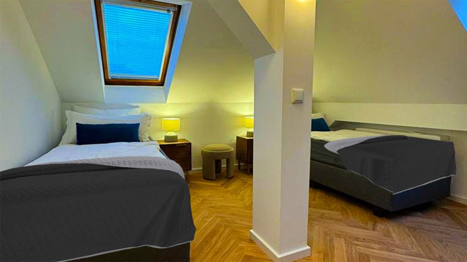 Premium Deluxe-Maisonette - Schlafraum mit zwei Betten